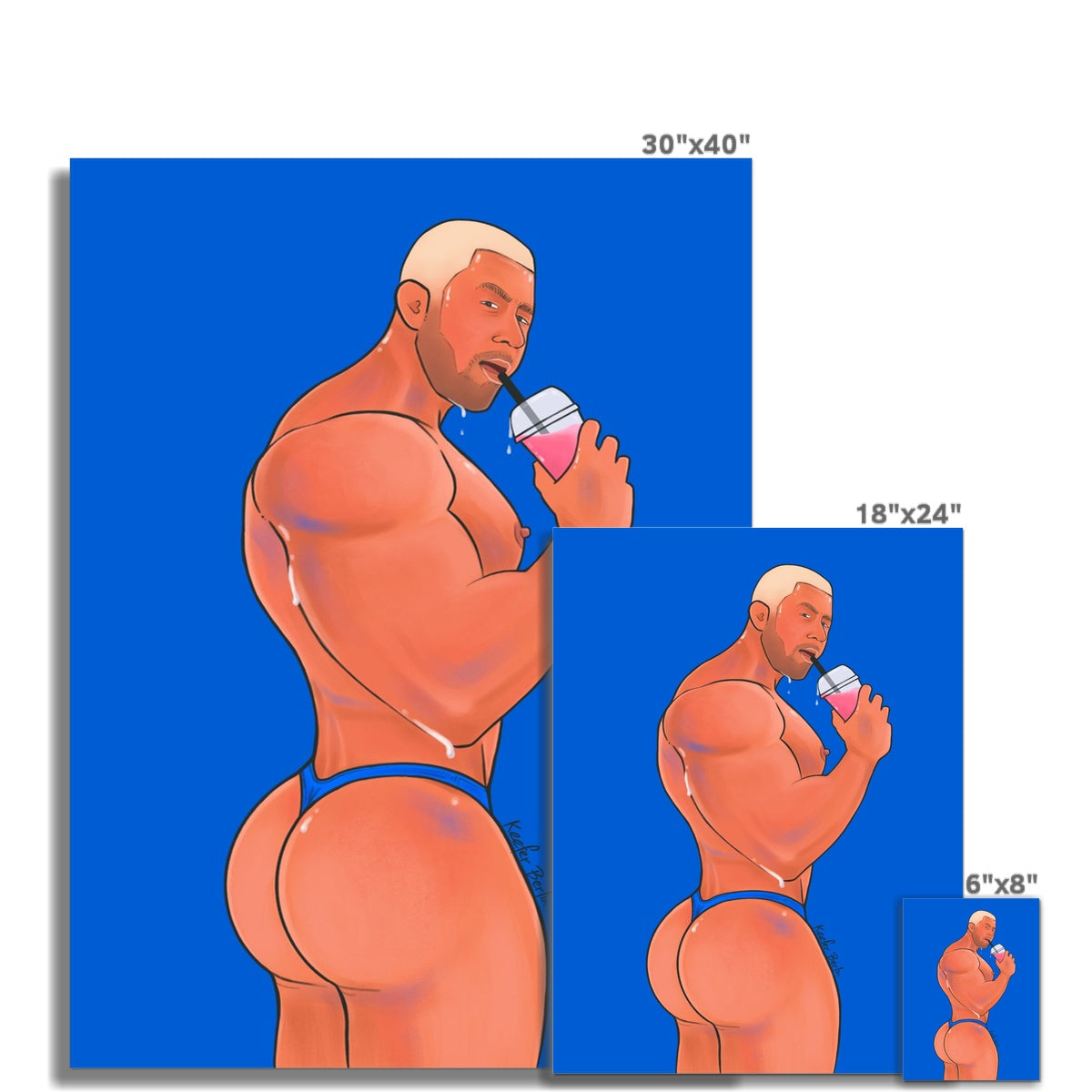 Thirsty Hunk Art Print (Ft. Andres Vergel)