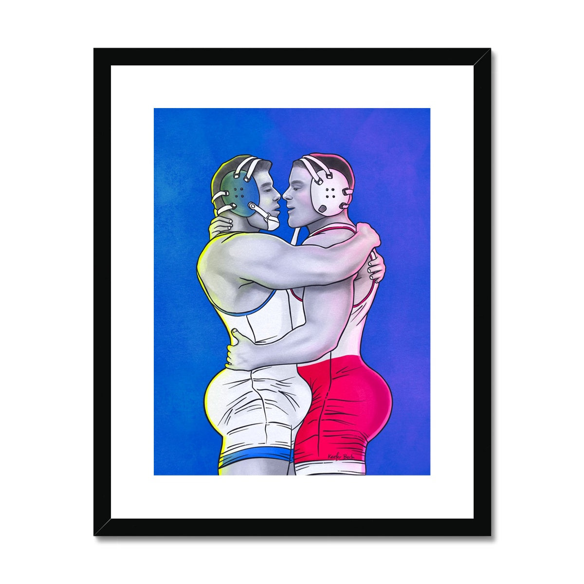 The Embrace Of Gay Wrestlers Framed Print