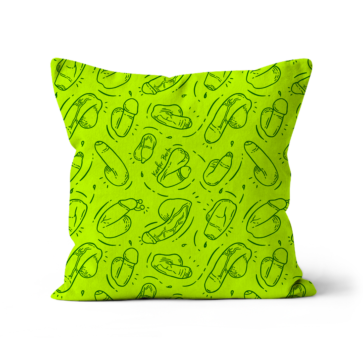 Dicklious (Neon Green Edition) Throw Pillow With Insert