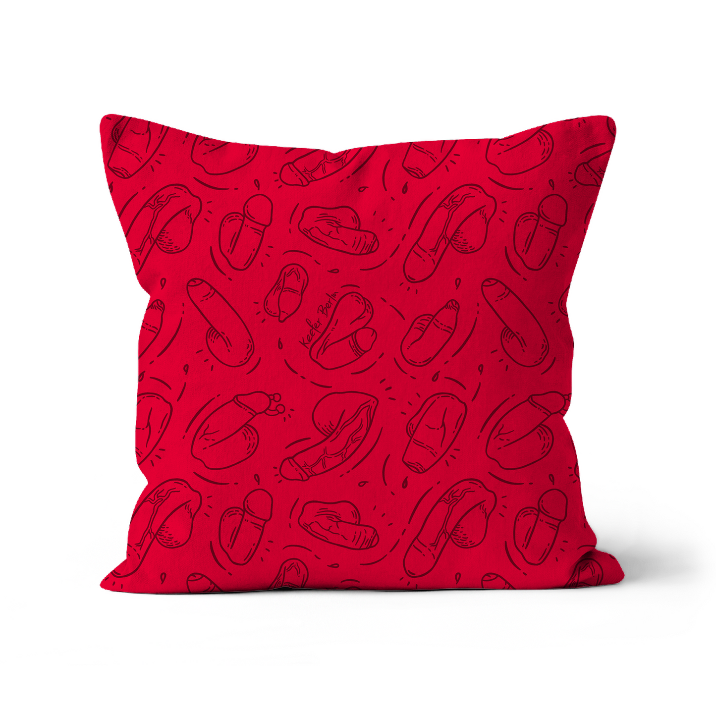 Dicklious (Red Edition) Throw Pillow With Insert