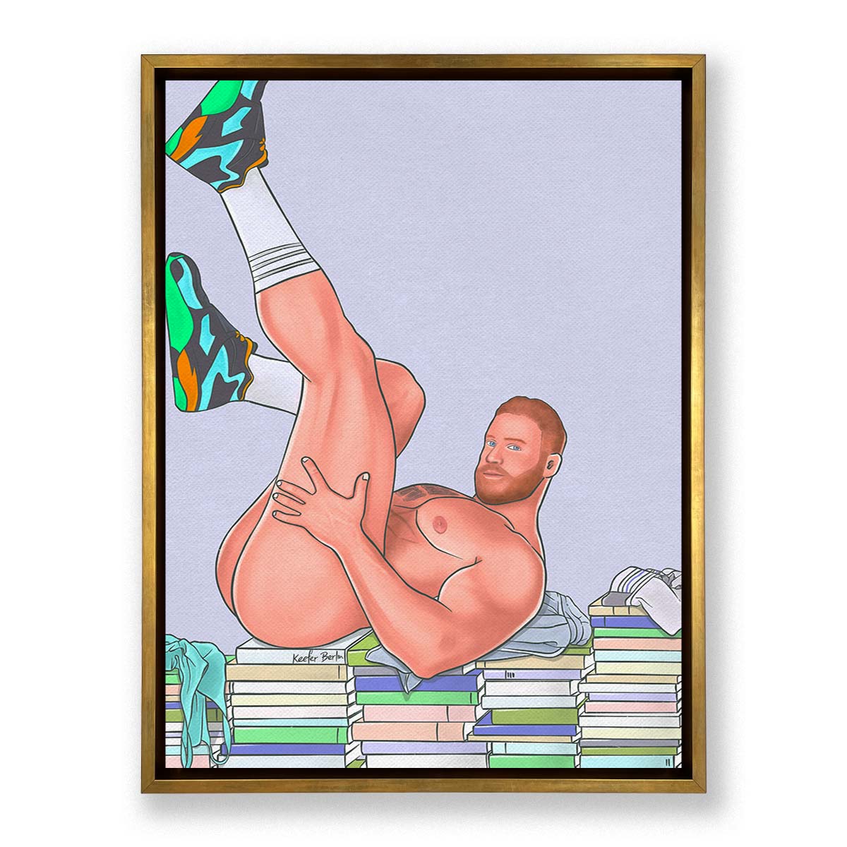 Ginger Hunk In The Study Room Framed Canvas (Ft. Eddie Burke)