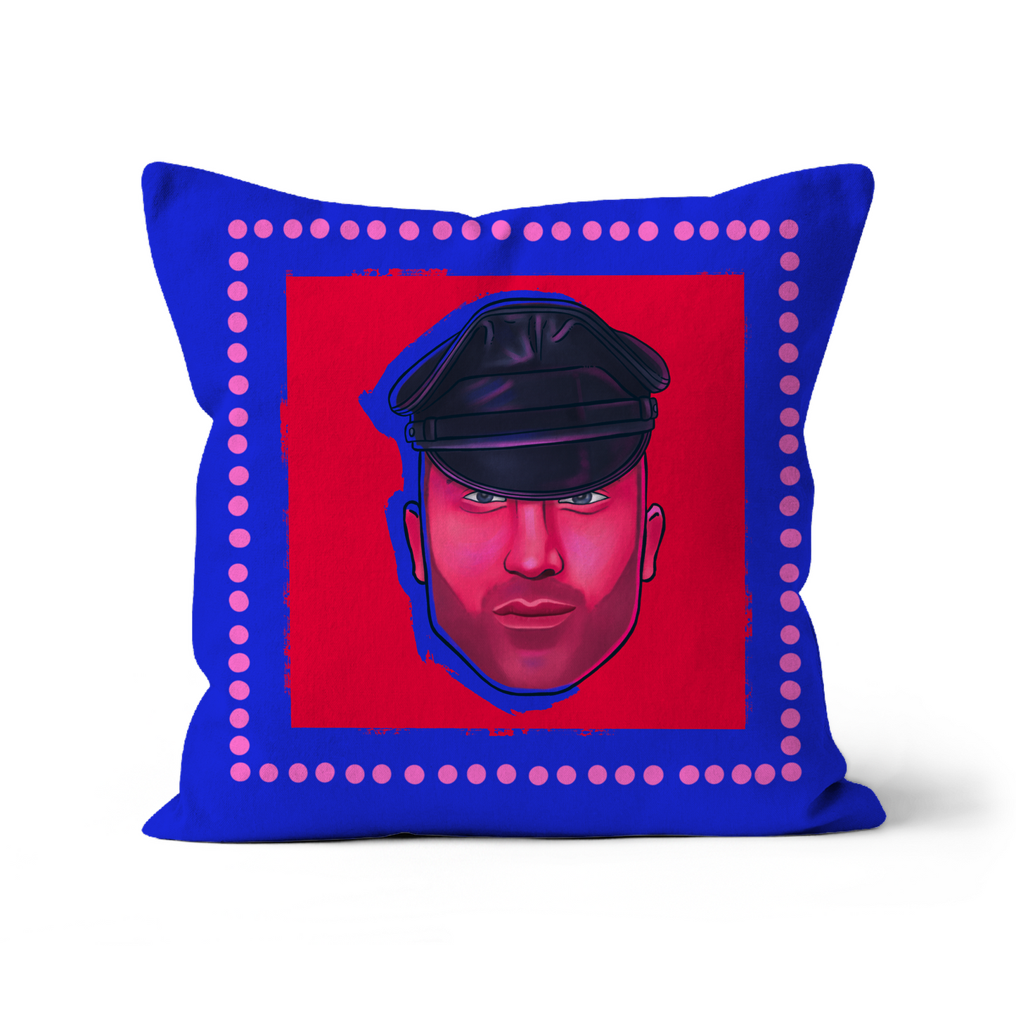 Head Of Leather Throw Pillow With Insert