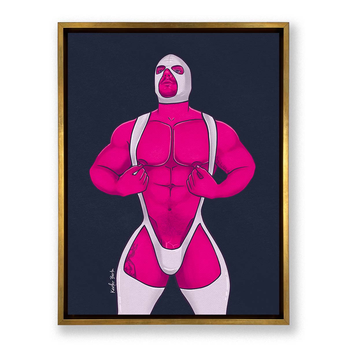 Horny Latex Hunk Framed Canvas (Ft. Aaron Albright)