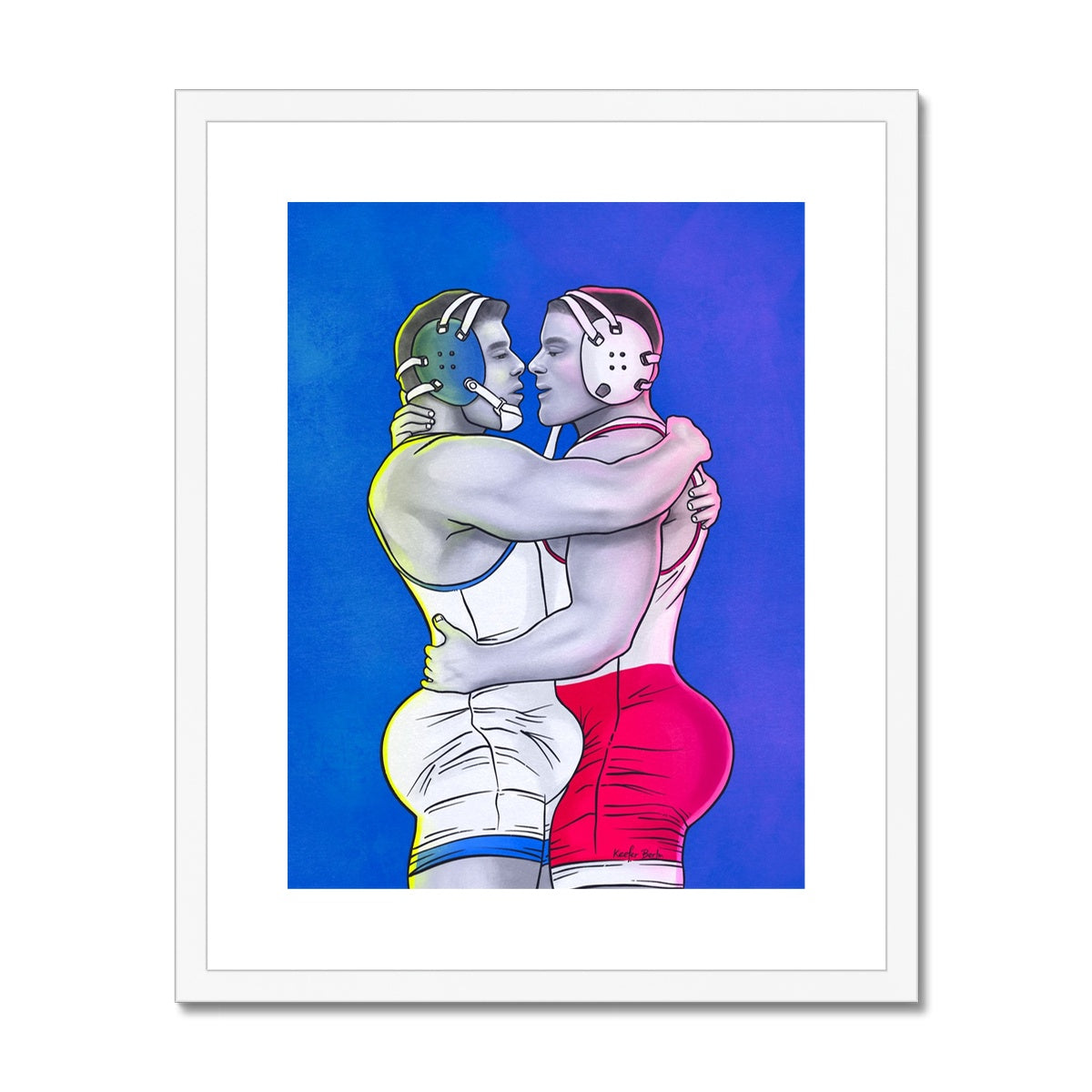 The Embrace Of Gay Wrestlers Framed Print