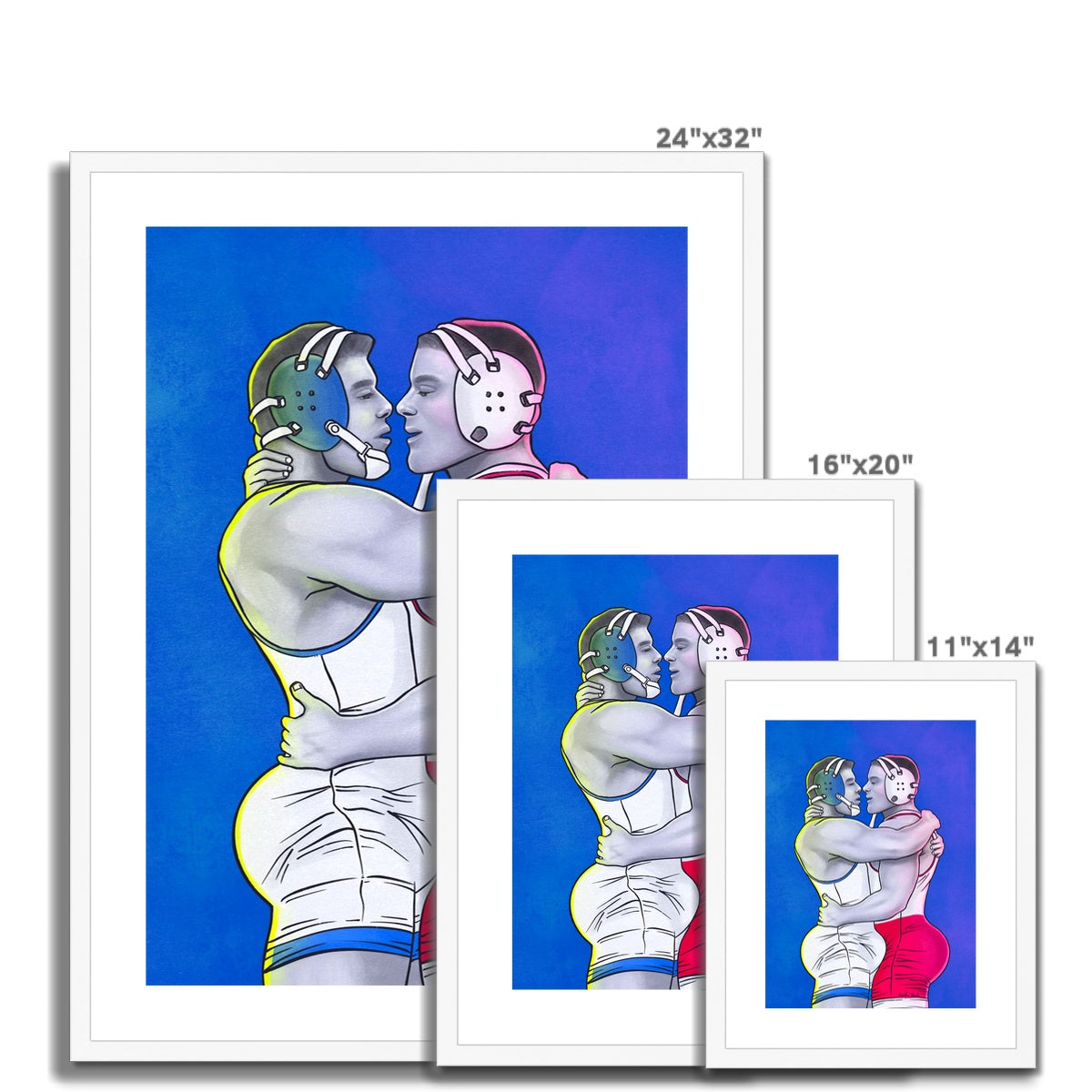 The Embrace Of Gay Wrestlers Framed Print