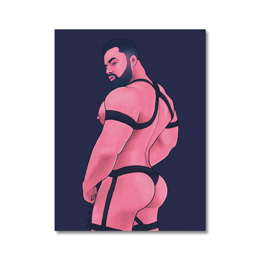 Muscle Bear In Bodysuit Stretched Canvas Print (Ft. Andres Thesan_edin)