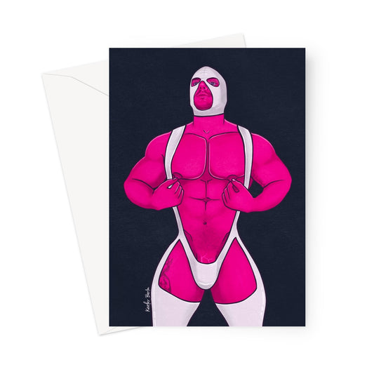 Horny Latex Hunk Greeting Card (Ft. Aaron Albright)
