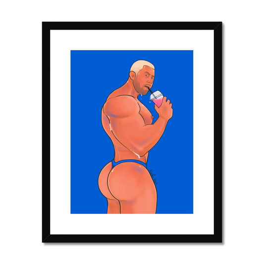 Thirsty Hunk Framed Print (Ft. Andres Vergel)