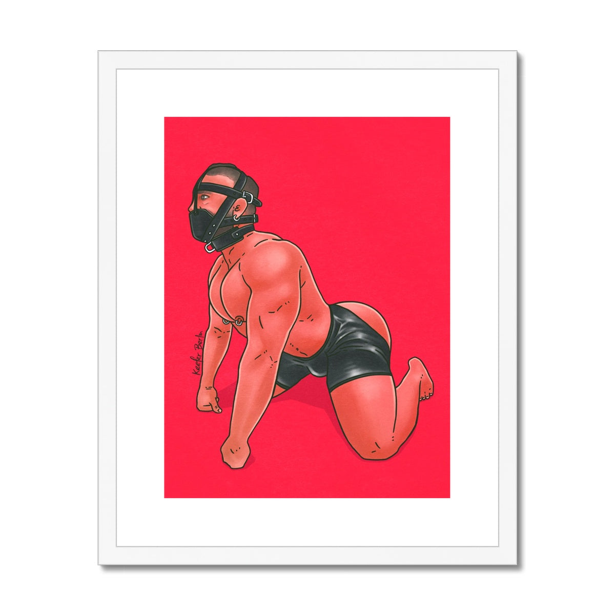 On Your Knees, Boy! Framed Print (Ft. Rock Biggs)