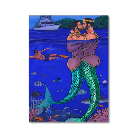 Under The Sea - Merman Stretched Canvas Print