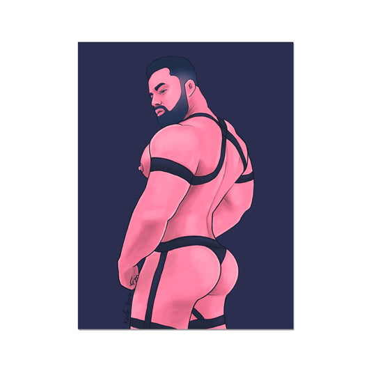 Muscle Bear In Bodysuit Art Print (Ft. Andres Thesan_edin)