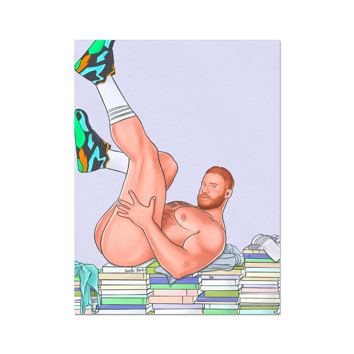 Ginger Hunk In The Study Room Premium Print (Ft. Eddie Burke)