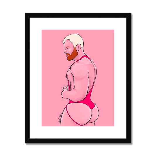 Ginger Hunk In Red Framed Print (Ft. Seth Fornea)