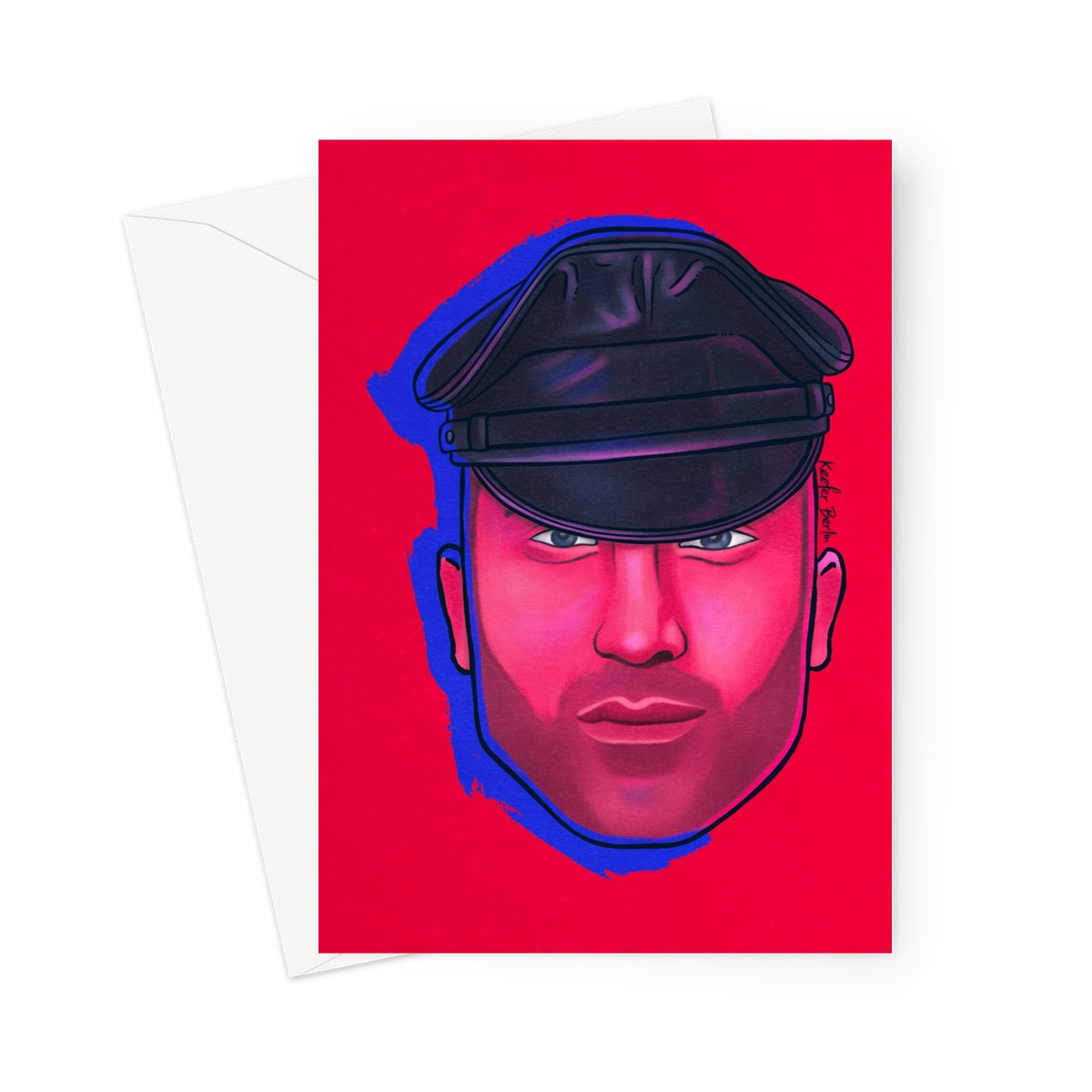 Head Of Leather Greeting Card