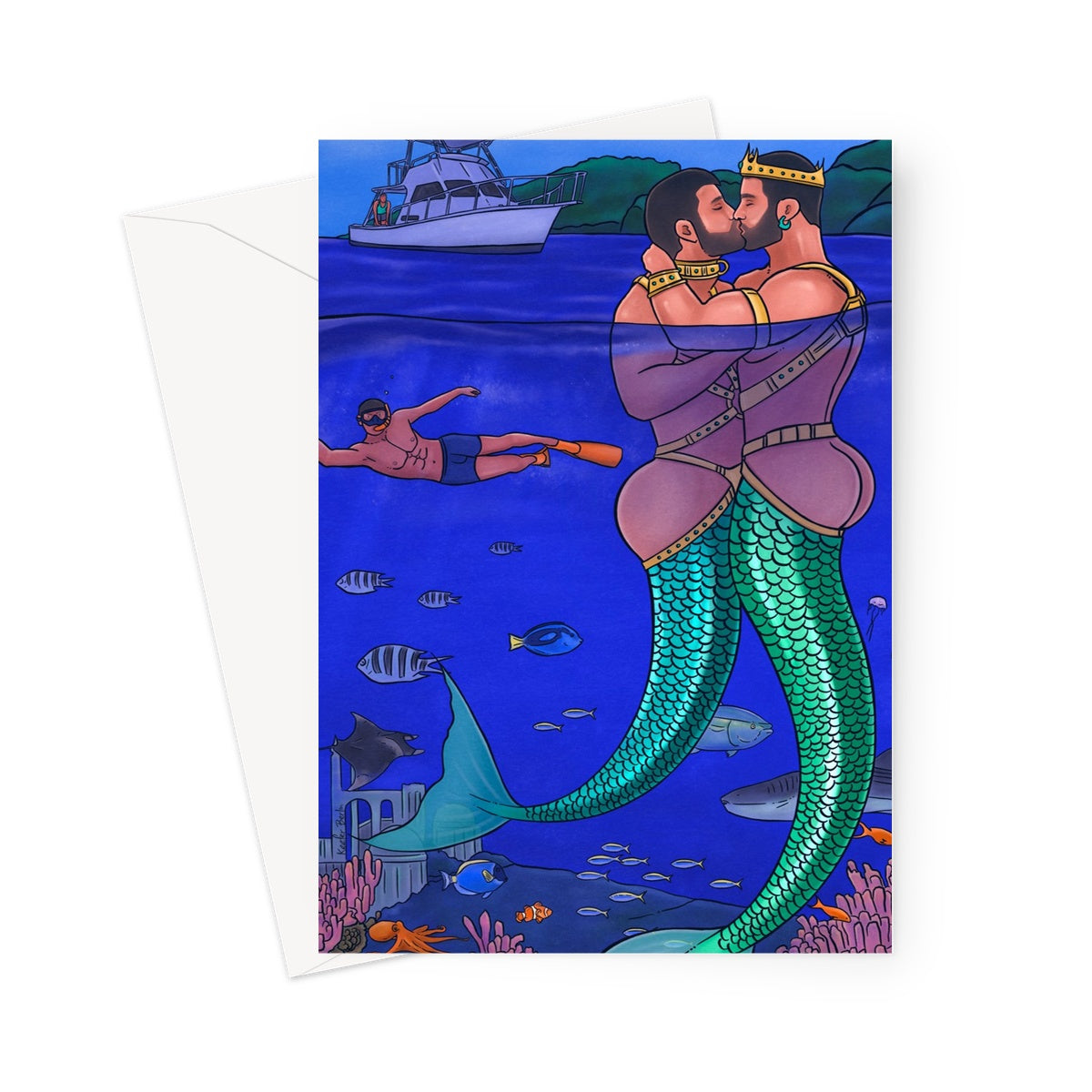 Under The Sea - Merman Greeting Card