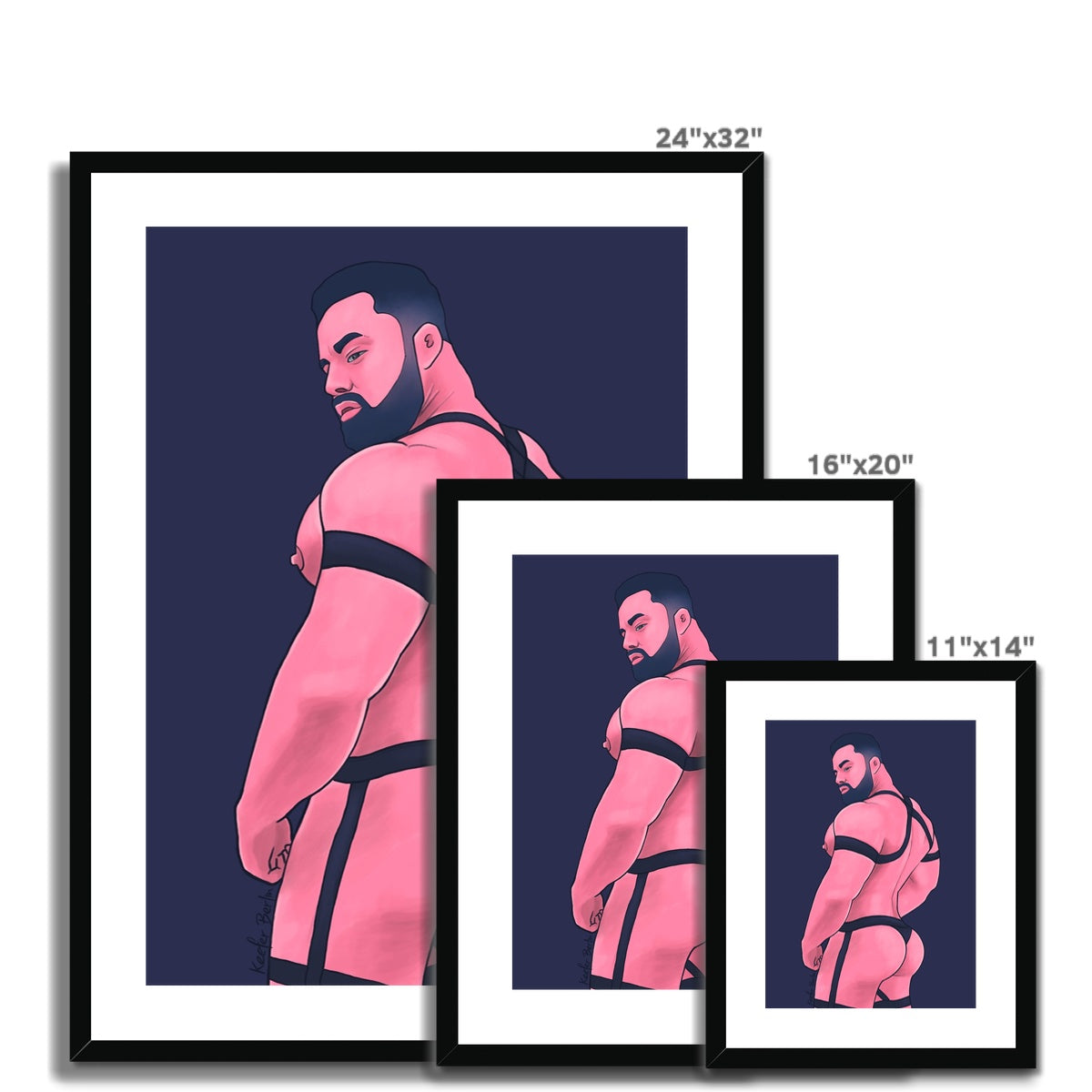 Muscle Bear In Bodysuit Framed Print (Ft. Andres Thesan_edin)