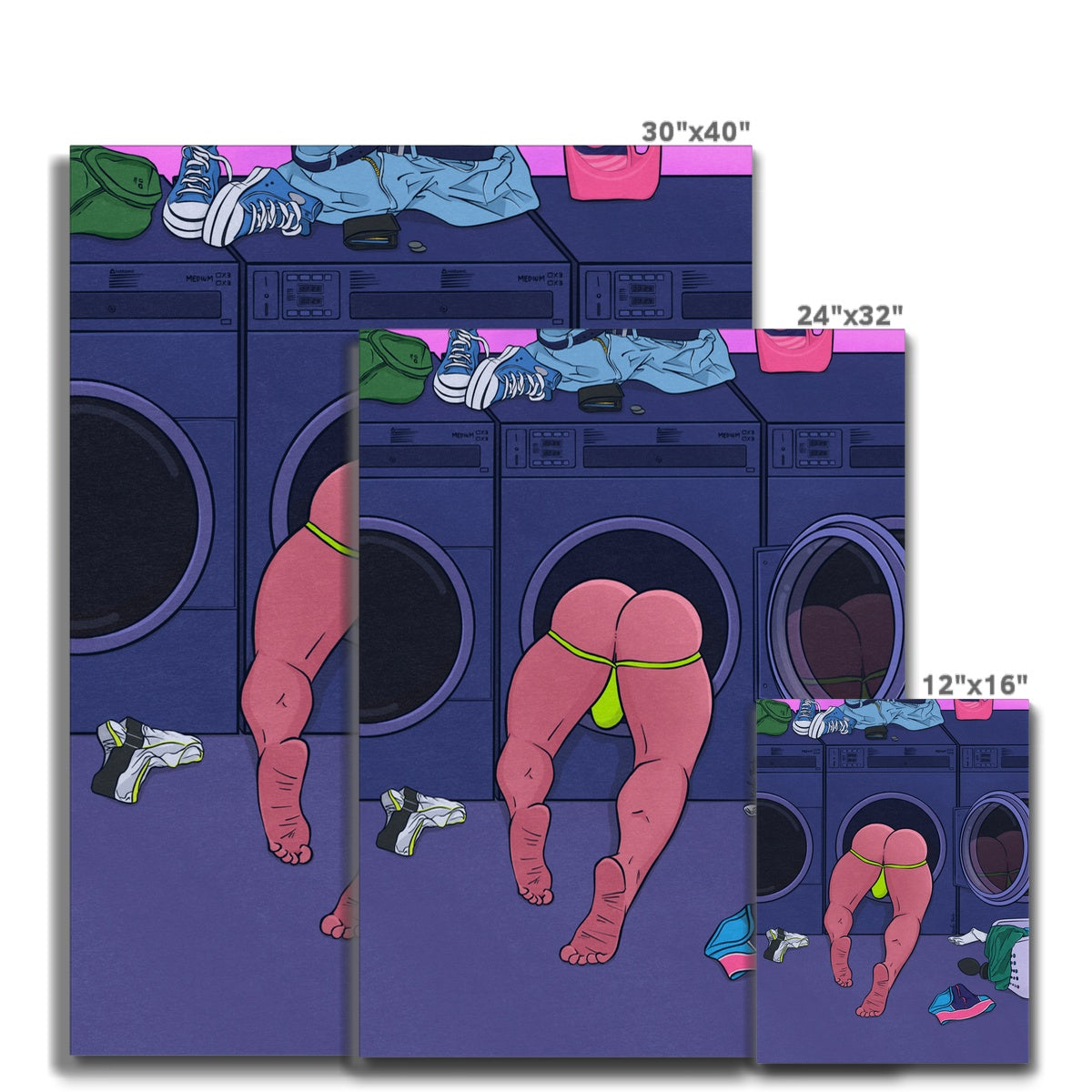 Laundromat Stretched Canvas Print