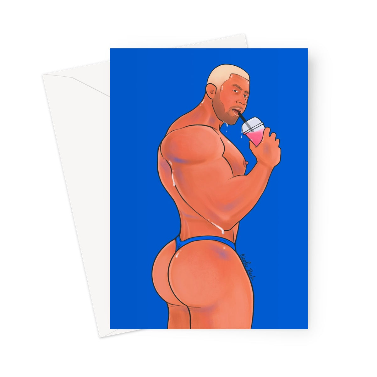 Thirsty Hunk Greeting Card (Ft. Andres Vergel)