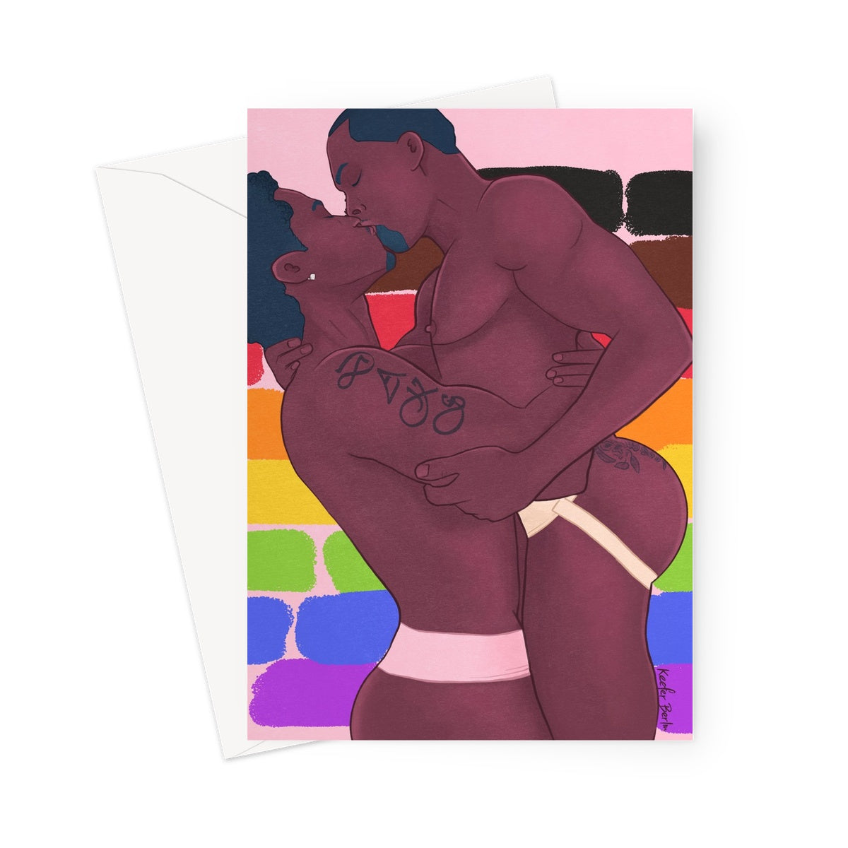 Black Gay Pride Greeting Card