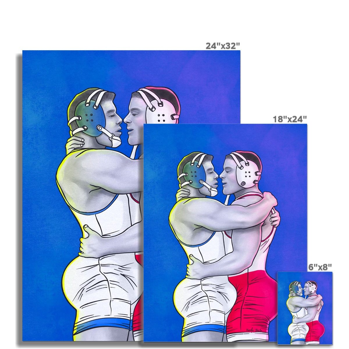 The Embrace Of Gay Wrestlers Art Print