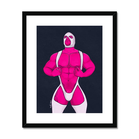 Horny Latex Hunk Framed Print (Ft. Aaron Albright)