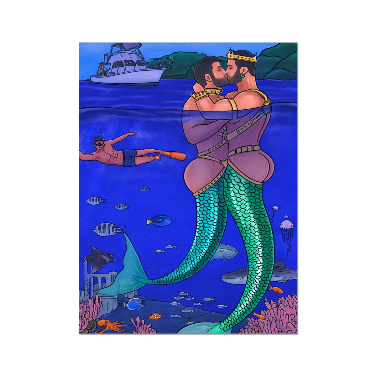 Under The Sea - Merman Art Print