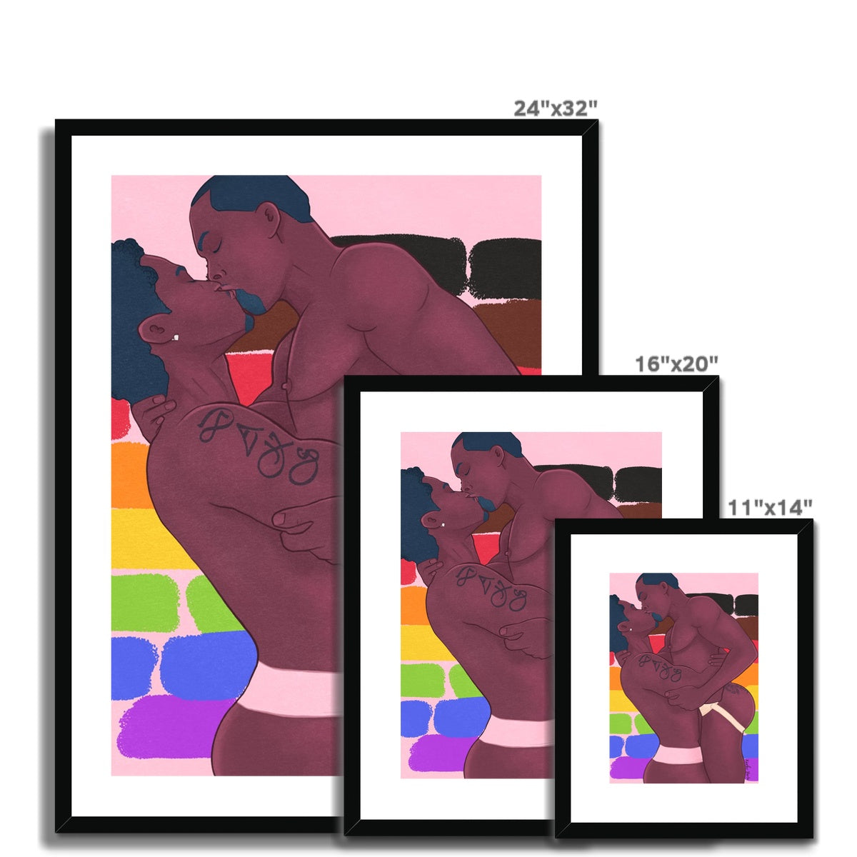 Black Gay Pride Framed Print