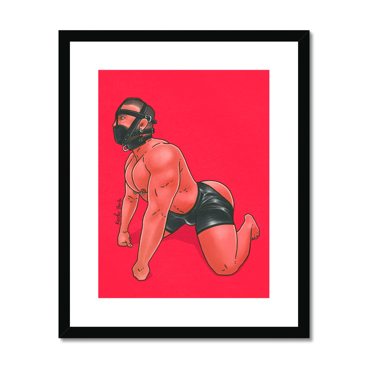 On Your Knees, Boy! Framed Print (Ft. Rock Biggs)