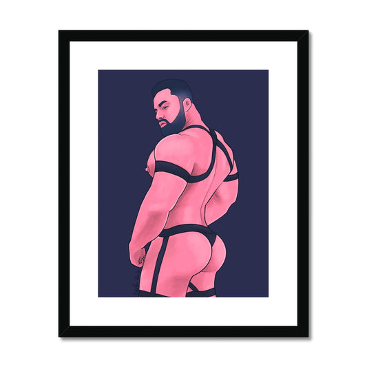 Muscle Bear In Bodysuit Framed Print (Ft. Andres Thesan_edin)