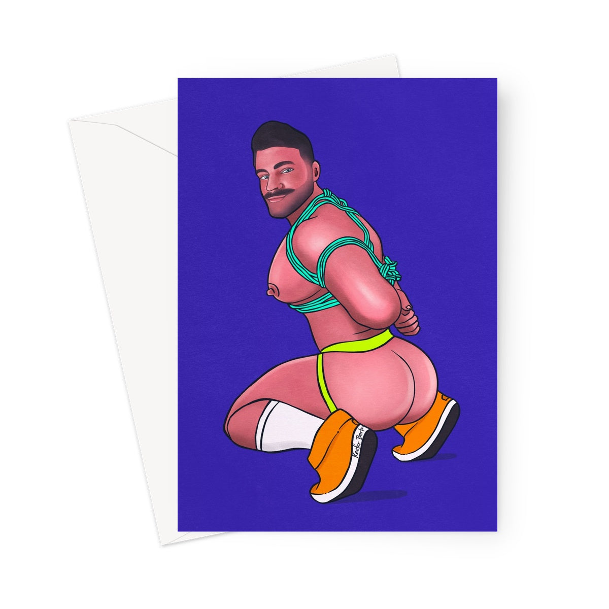 Bounded Hunk Greeting Card (Ft. Dane de Bruin)